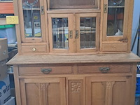 Lot 55 - antieken buffetkast mechelse stijl met facetgeslepen glas - - afbeelding 1 van  6