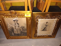 Lot 55 - kaders met oude foto’s. 2 stuks - afbeelding 1 van  3