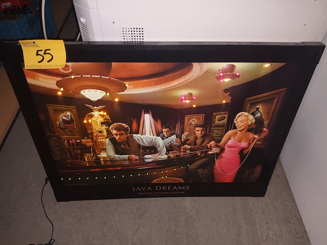 Lot 55 - verlichte wandkader filmsterren - afbeelding 3 van  3