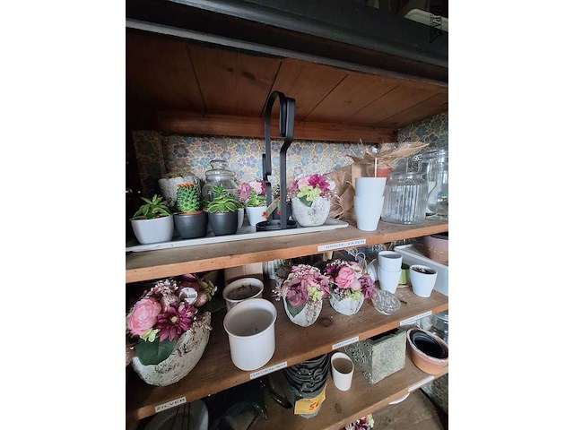 Lot 56 - bloempotten en vazen. inhoud kast - afbeelding 3 van  9