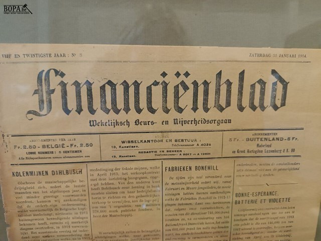 Lot 56 - financiën blad zaterdag 31 januari 1914 - afbeelding 2 van  5