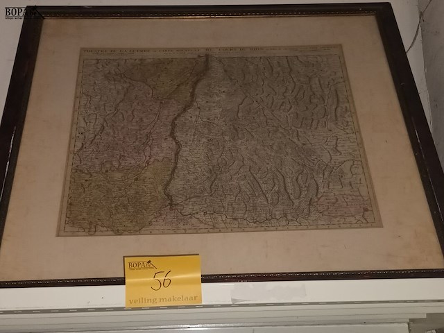 Lot 56 - oude kaart in kader - afbeelding 1 van  3