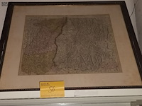 Lot 56 - oude kaart in kader - afbeelding 1 van  3