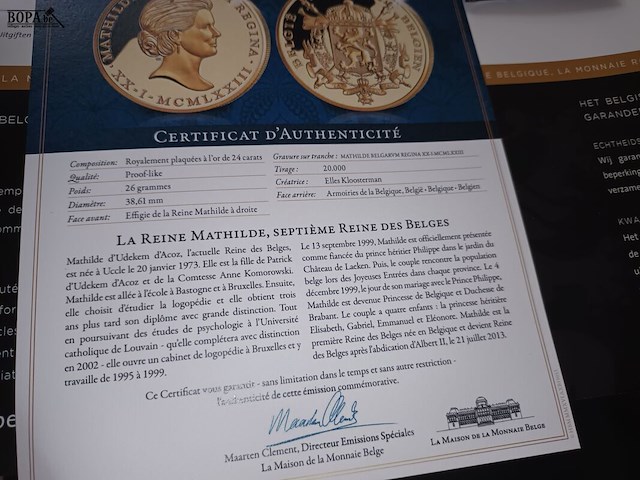 Lot 56 - vergulde verzamelmunten. 2 stuks - afbeelding 7 van  8