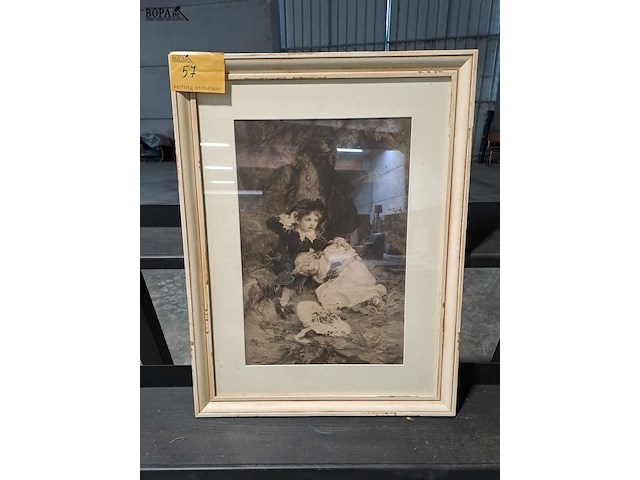 Lot 57 - lithografie naar schilderij van frederick morgan - idyllisch - afbeelding 1 van  1