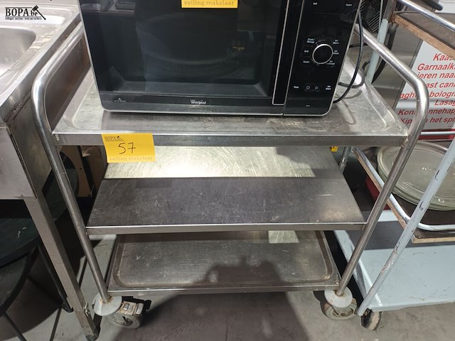 Lot 57 - rvs serveerwagen - afbeelding 1 van  3