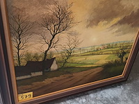 Lot 579 - schilderij landschap a. de man - afbeelding 1 van  5