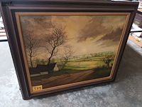 Lot 579 - schilderij landschap a. de man - afbeelding 2 van  5