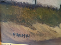 Lot 579 - schilderij landschap a. de man - afbeelding 4 van  5