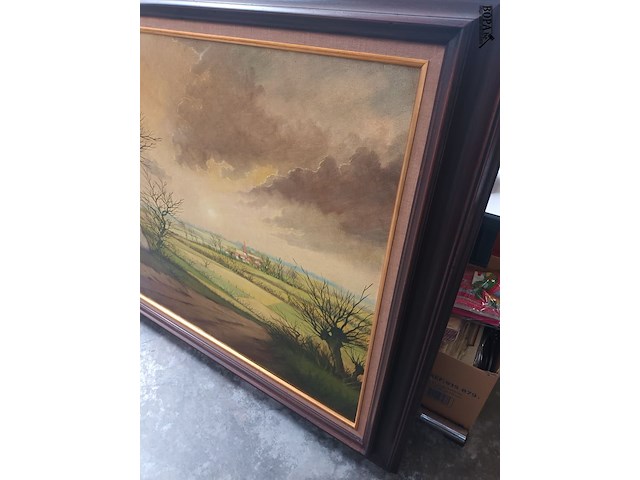 Lot 579 - schilderij landschap a. de man - afbeelding 5 van  5