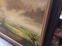 Lot 579 - schilderij landschap a. de man - afbeelding 5 van  5