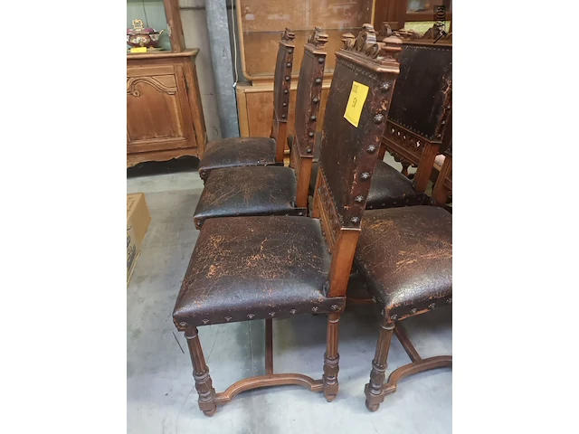 Lot 58 - antieke stoelen. 6 stuks - afbeelding 2 van  6