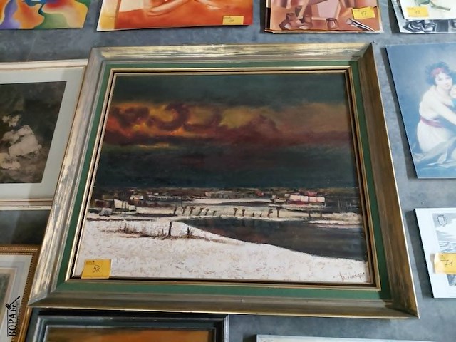 Lot 58 - olieverfschilderij 'winterlandschap' verbrugge - 134*120 - afbeelding 1 van  4