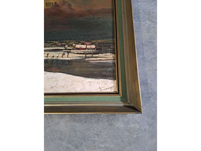 Lot 58 - olieverfschilderij 'winterlandschap' verbrugge - 134*120 - afbeelding 2 van  4