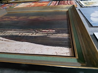 Lot 58 - olieverfschilderij 'winterlandschap' verbrugge - 134*120 - afbeelding 3 van  4