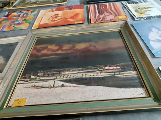 Lot 58 - olieverfschilderij 'winterlandschap' verbrugge - 134*120 - afbeelding 4 van  4