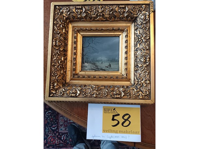 Lot 58 - schilderij sneeuwlandschap - afbeelding 1 van  6