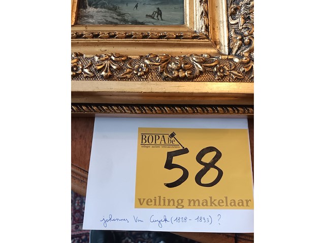 Lot 58 - schilderij sneeuwlandschap - afbeelding 4 van  6