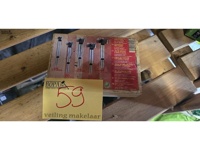Lot 59 - houtboren 5 delig nieuw - afbeelding 1 van  3