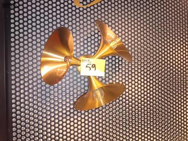 Lot 59 - trompet wandverlichting. 2 stuks - afbeelding 4 van  4