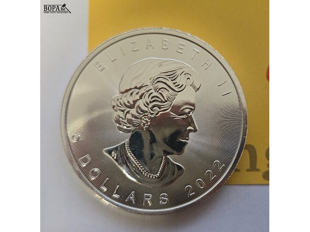 Lot 6 - canada silver maple leaf 2022 – 2 x 5 dollars - afbeelding 2 van  3