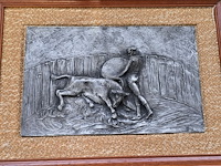 Lot 6 - ingelijste kaders gemaakt uit tin 2 stuks - afbeelding 2 van  3