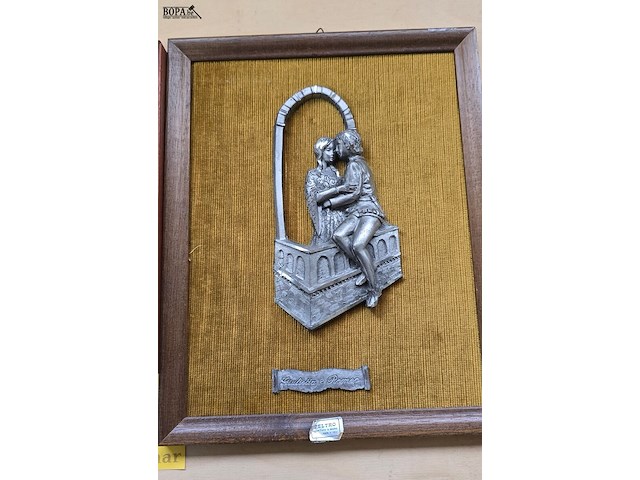 Lot 6 - ingelijste kaders gemaakt uit tin 2 stuks - afbeelding 3 van  3