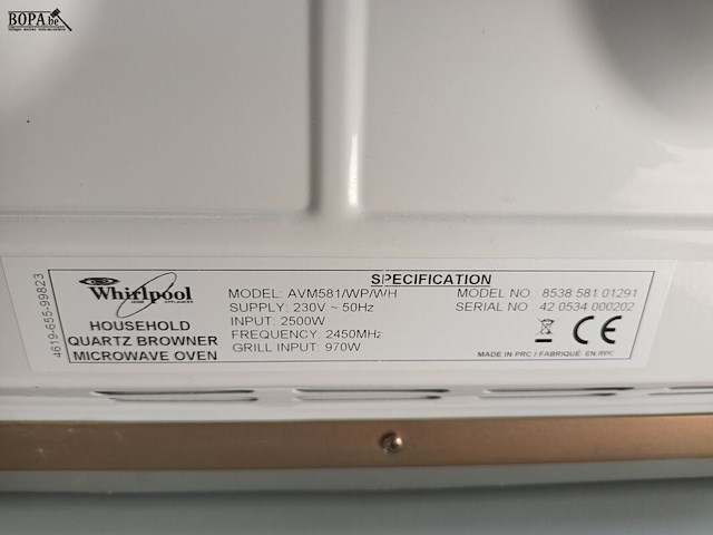 Lot 6 - microgolfoven whirlpool - afbeelding 3 van  3