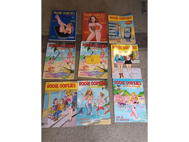 Lot 6 - rooie oortjes. 9 stuks - afbeelding 1 van  4