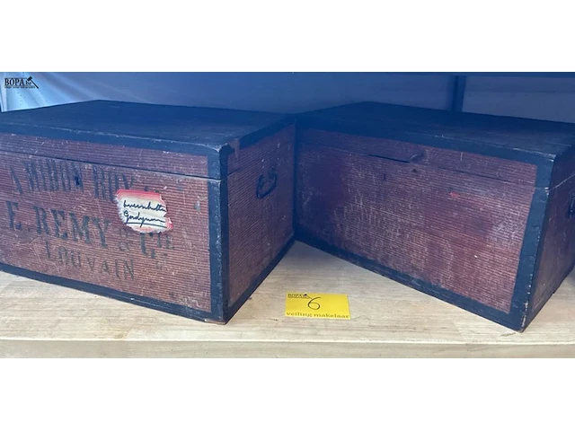 Lot 6 - vintage opbergkisten - 2 stuks - afbeelding 1 van  3