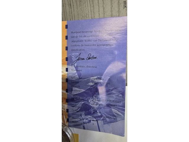 Lot 6 - zilveren herdenkingsmunt duitsland (2002) - afbeelding 2 van  4