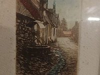Lot 60 - etsen in kader. 2 stuks - afbeelding 3 van  5