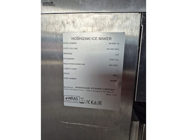 Lot 60 - ijsblokjes machine hoshizaki - afbeelding 2 van  4