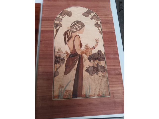 Lot 616 - panelen in marqueterie. 9 stuks - afbeelding 3 van  6