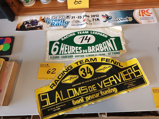 Lot 62 - rally stickers. 3 stuks - afbeelding 1 van  5