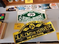 Lot 62 - rally stickers. 3 stuks