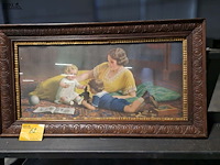 Lot 62 - vintage afbeelding - moeder met haar kinderen - afbeelding 1 van  2