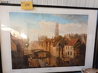 Lot 64 - de groene rei brugge. druk in kader - afbeelding 1 van  6