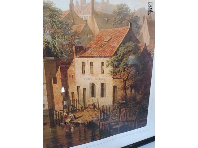 Lot 64 - de groene rei brugge. druk in kader - afbeelding 5 van  6
