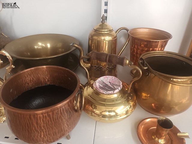 Lot 65 - koperen decoratie. 15 stuks - afbeelding 3 van  6