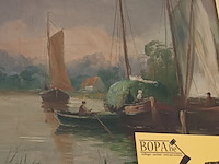 Lot 65 - schilderij boten - afbeelding 2 van  4