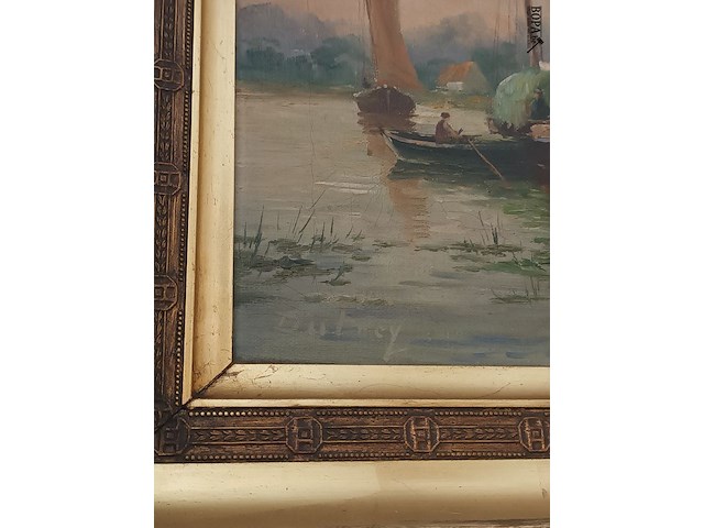 Lot 65 - schilderij boten - afbeelding 3 van  4