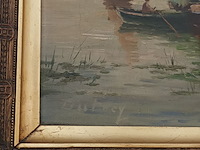 Lot 65 - schilderij boten - afbeelding 3 van  4