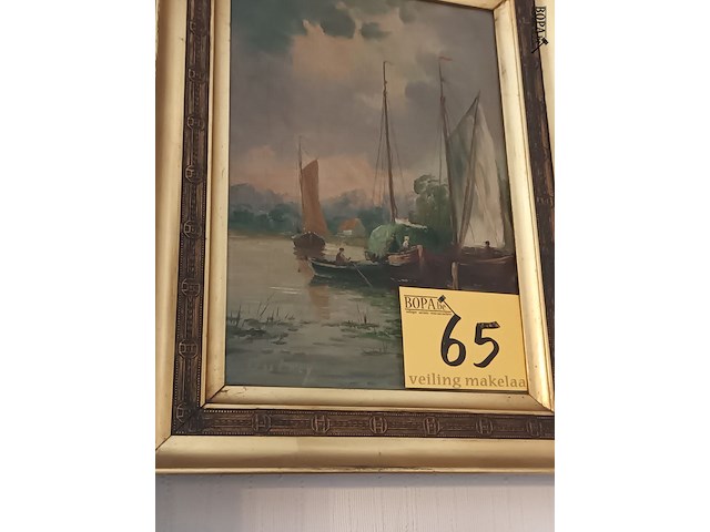 Lot 65 - schilderij boten - afbeelding 4 van  4