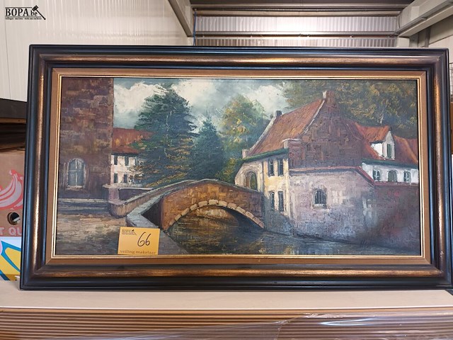 Lot 66 - schilderij in kader. gesigneerd - afbeelding 1 van  4