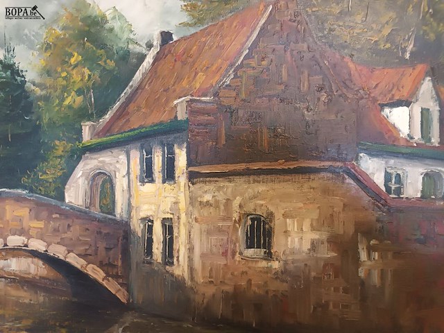 Lot 66 - schilderij in kader. gesigneerd - afbeelding 2 van  4