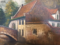 Lot 66 - schilderij in kader. gesigneerd - afbeelding 2 van  4