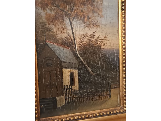 Lot 66 - schilderij kapelletje - afbeelding 3 van  4