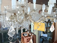 Lot 67 - antieke kristallen kroonluchter uit kristal en metaal met ge - afbeelding 3 van  5