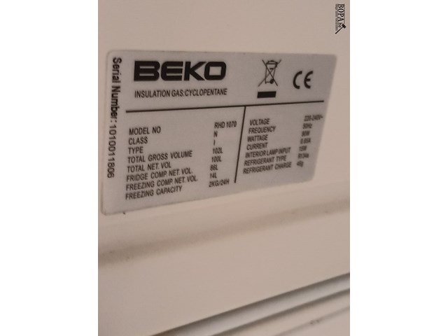 Lot 67 - koelkast beko - afbeelding 3 van  3